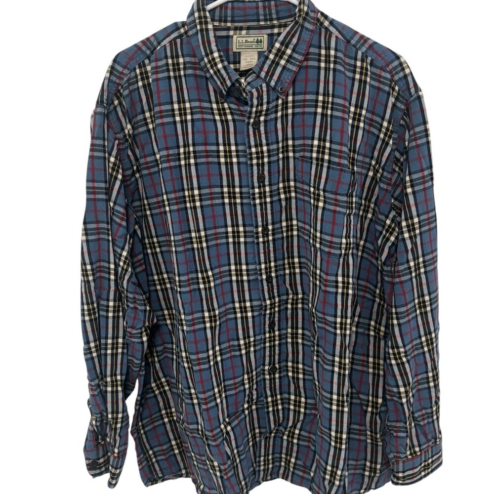 L.L. Bean Men's Multicolor  Blue Plaid Button Down Shirt. Size XXL
